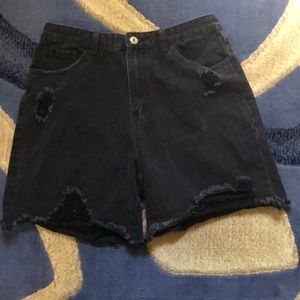 Black Jean shorts